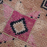 3x10 pastel pink & blue vintage rug