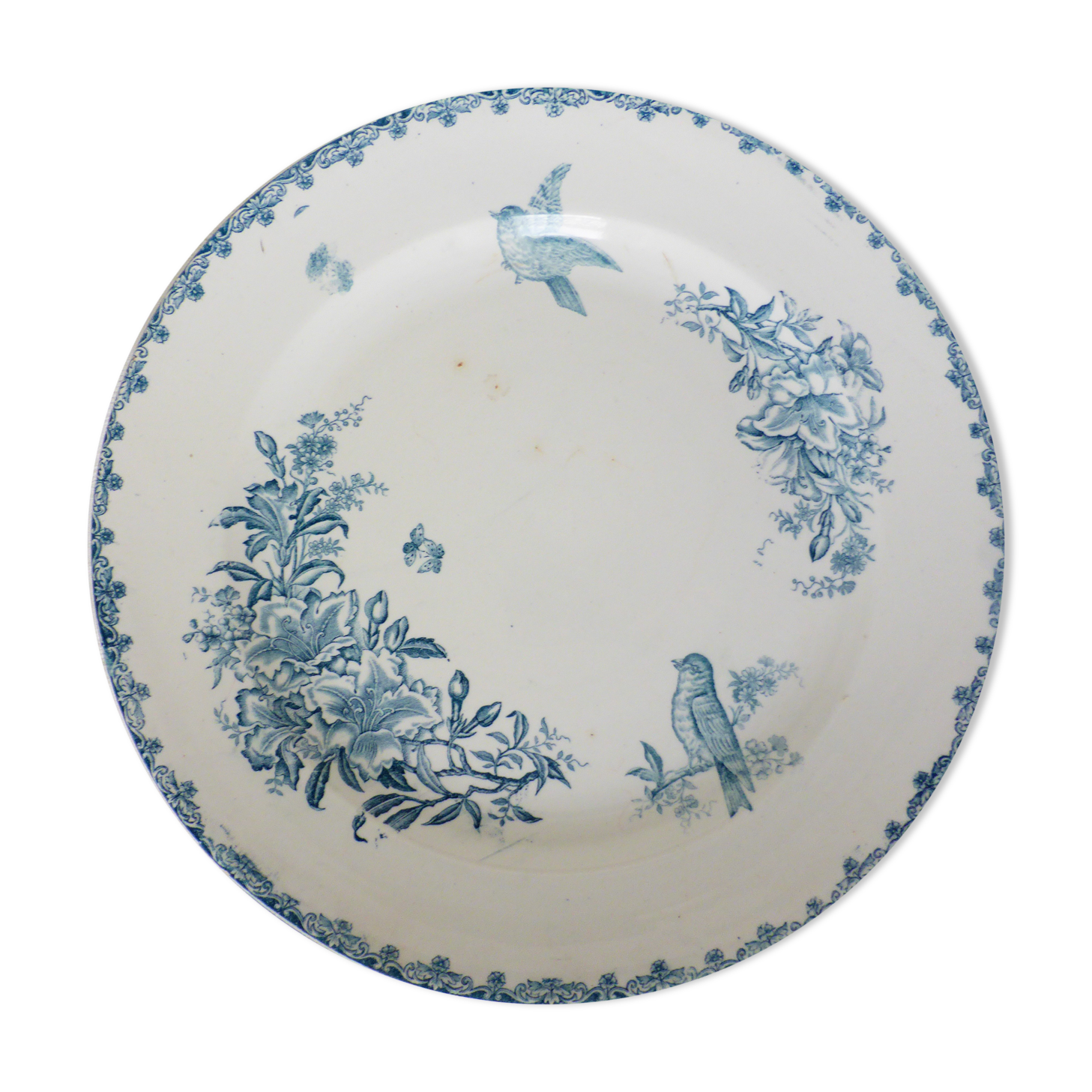Plat rond en terre de fer de LG Clairefontaine modèle Bengali