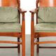 Set of 2 Art Nouveau/Jugendstil dining chairs with suede upholstery