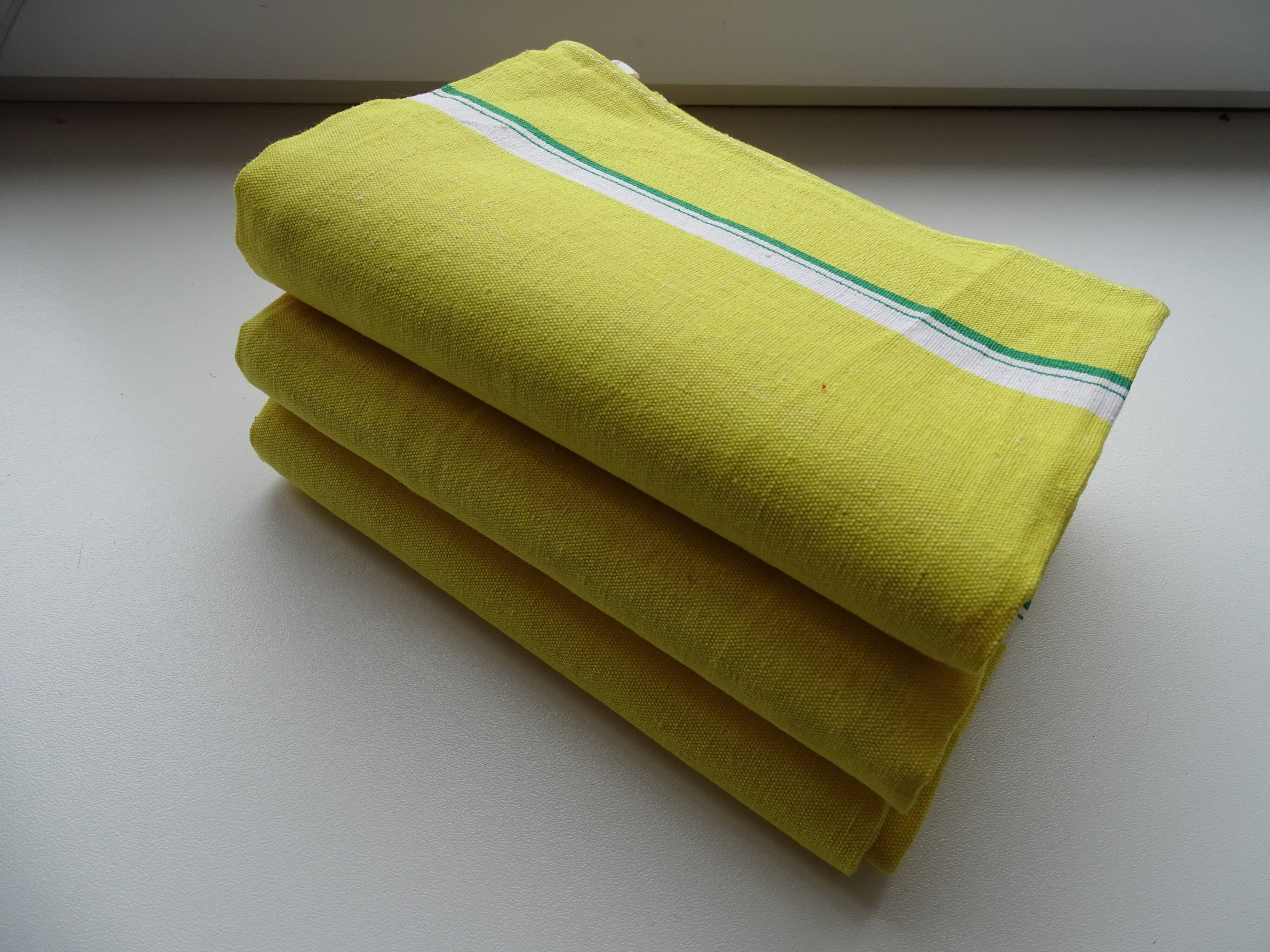 3 old linen tea towels 75 x 55