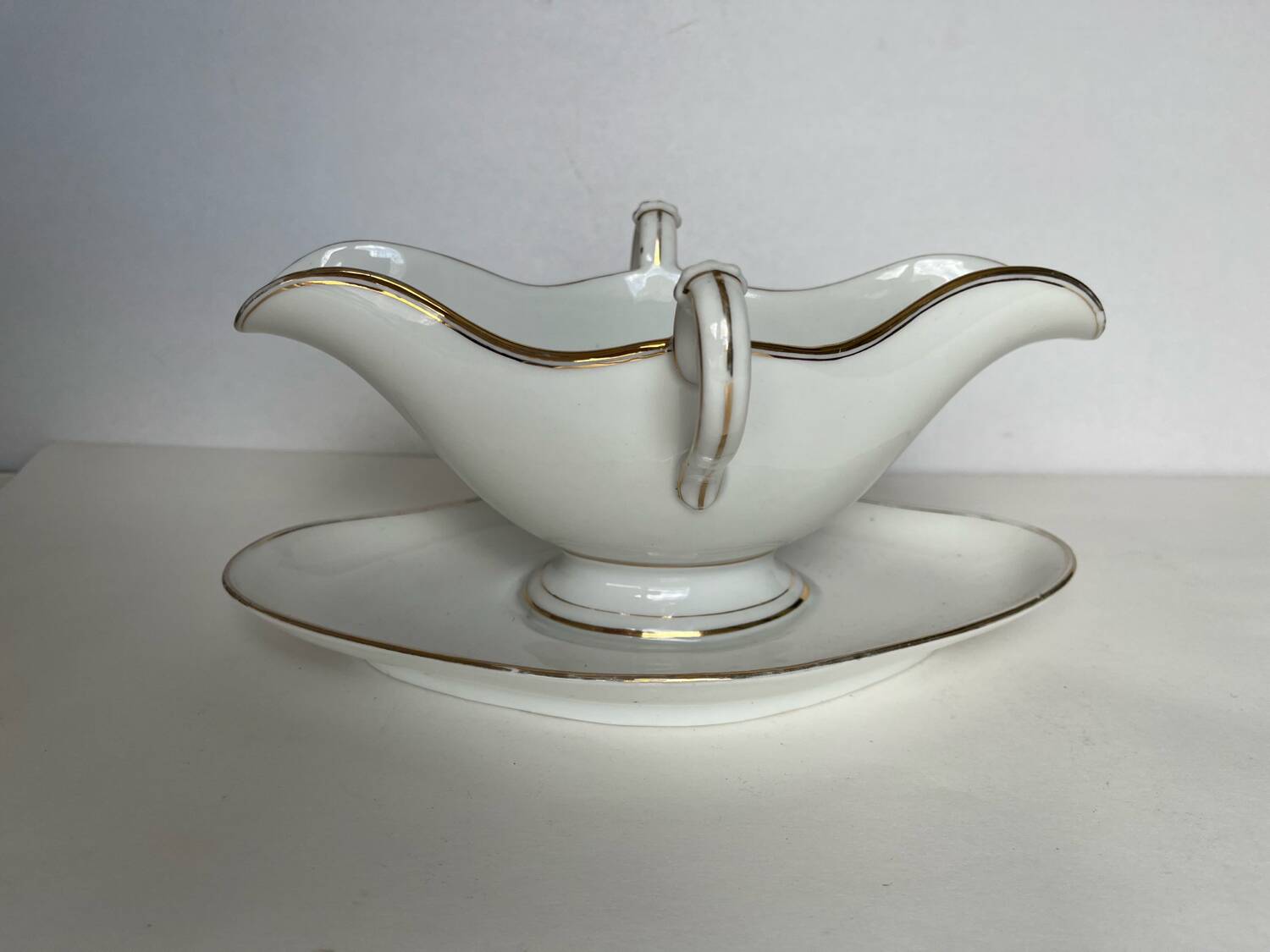 Antique Paris porcelain gravy boat