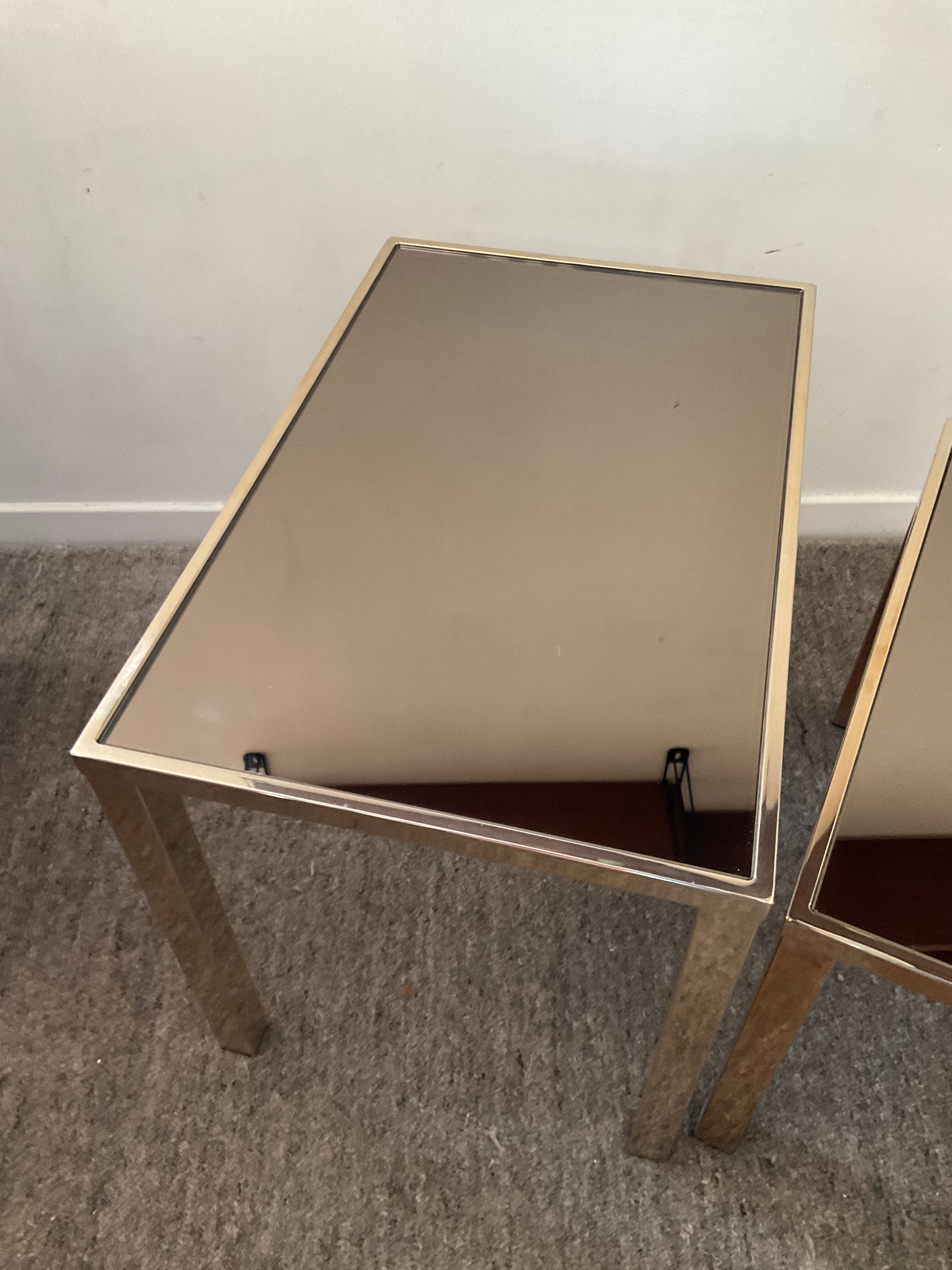 Series of 3 Belgo Chrom trundle tables from the 70s