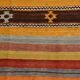 Tapis kilim vintage turc rayé multicolore à motifs géométriques, 190x320 cm