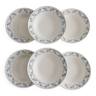 Set of 6 flowered earthenware soup plates