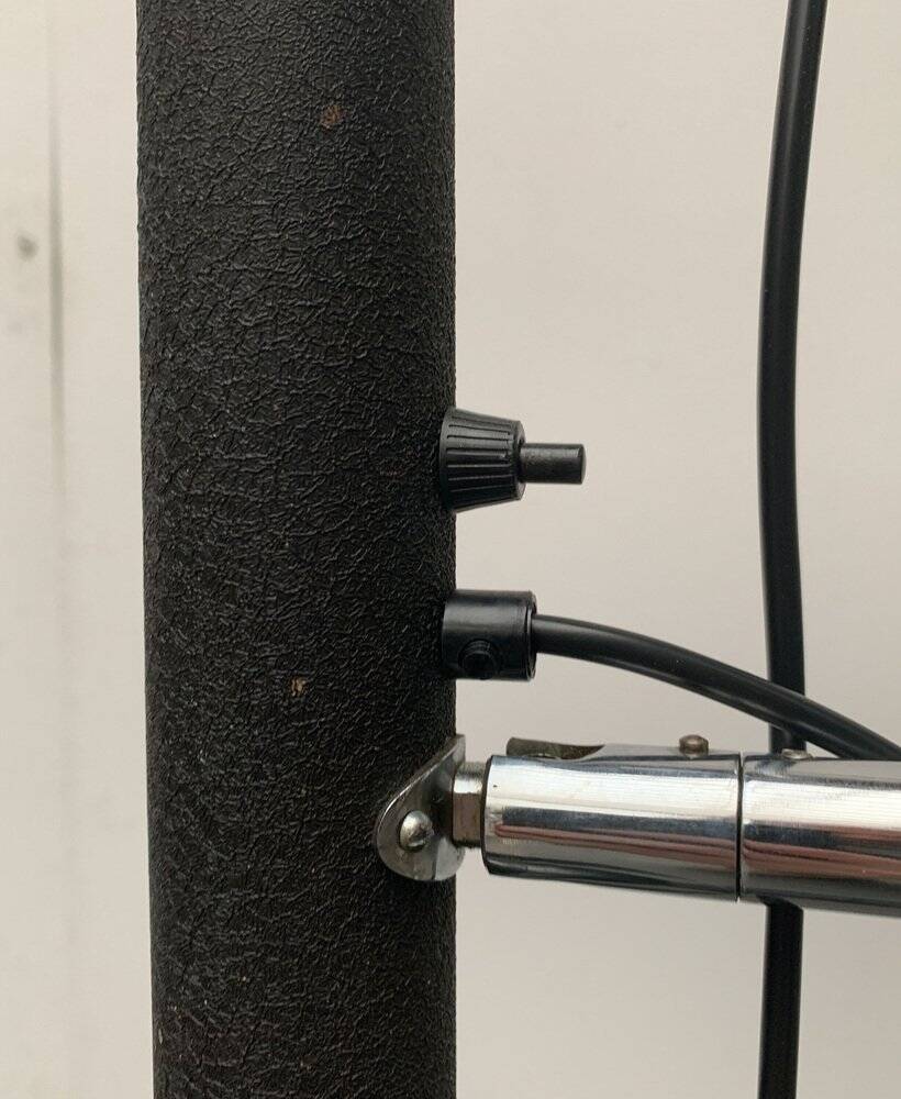 Mid-century minimalist floor lamp by Edi Franz for Swisslamps International.