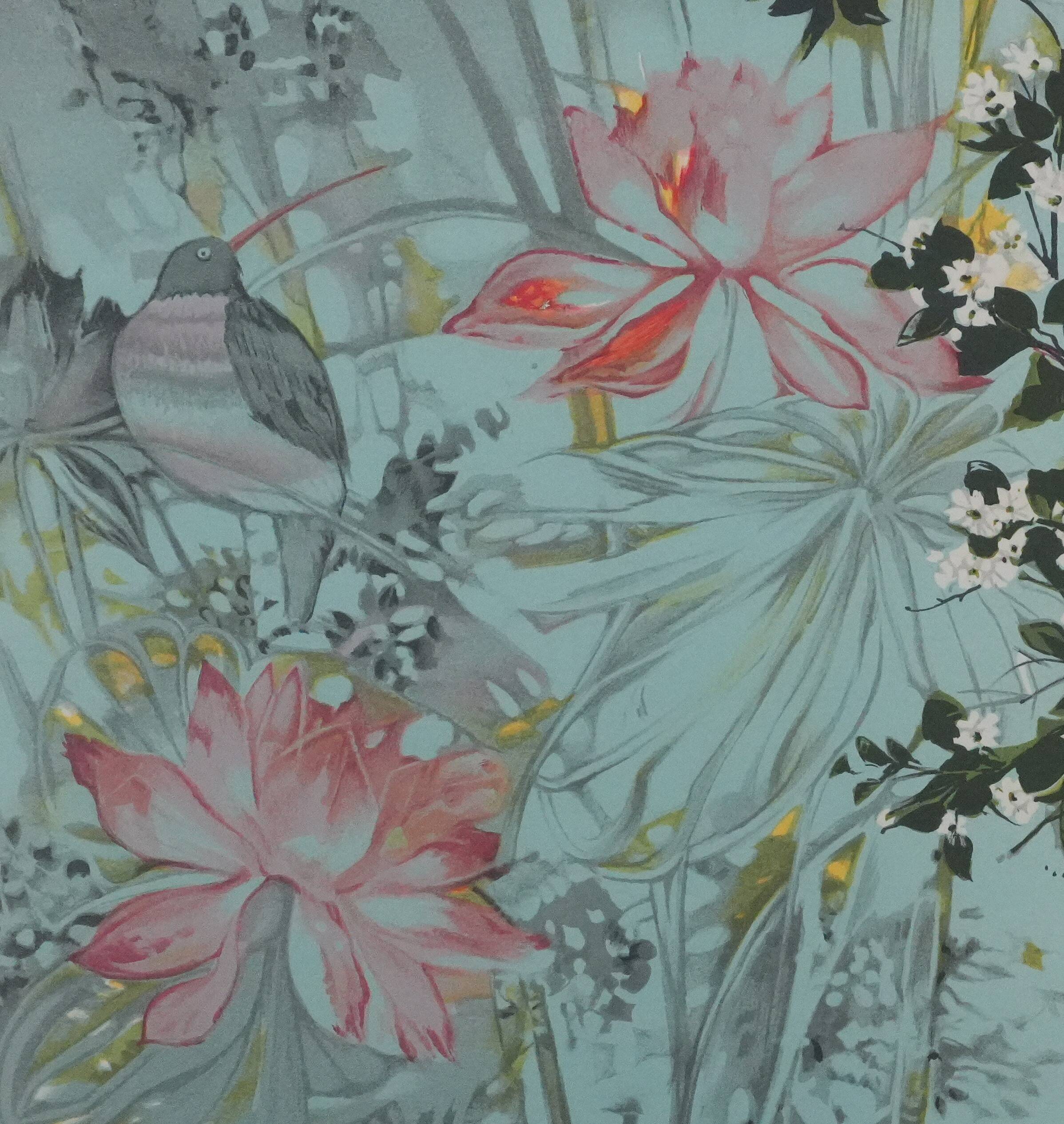 Michel henry: the flowers in the wind, signed original lithograph.