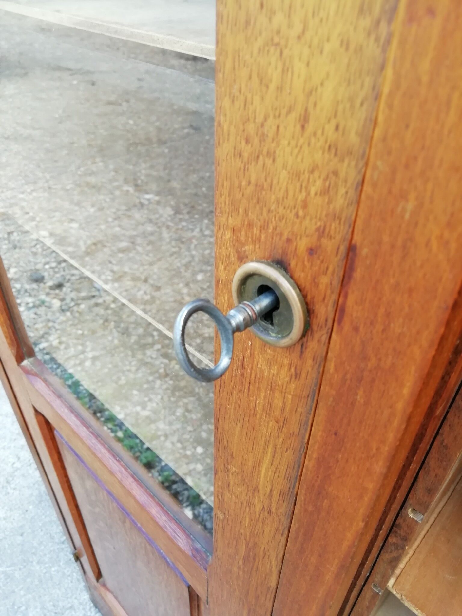 Old oak curtain cabinet