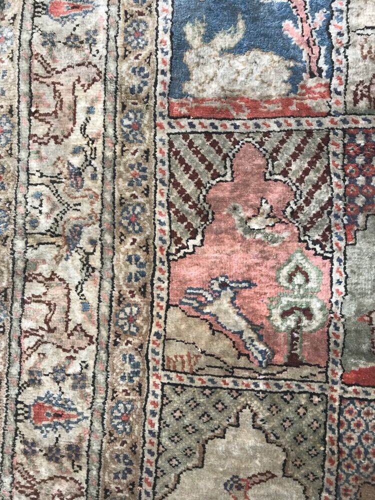 Old kaysery turkey rug in handmade silk 85x216 cm