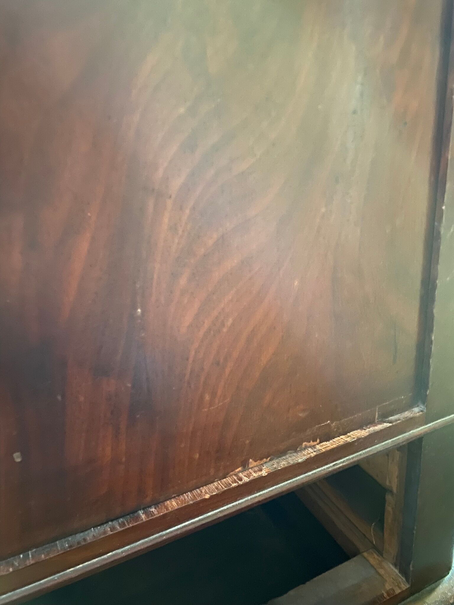 Vintage mahogany wardrobe with large low drawer
