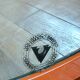 Convex vintage orange mirror