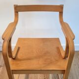 Vintage curved wood armchair