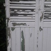 Volets 4 vantaux H148xL245cm persiennes chêne anciens paire 1