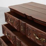 French 18th Century hand crafted oak chest of drawers in Louis XV style