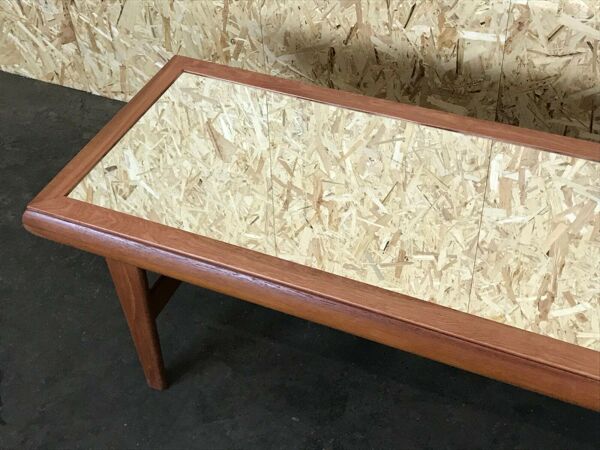 Table en teck table basse design danois avec miroir années 60