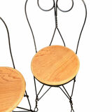 Set of 4 vintage wrought iron chairs from the 1940s.