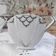 Service à café Art Déco en porcelaine blanche décor argenté