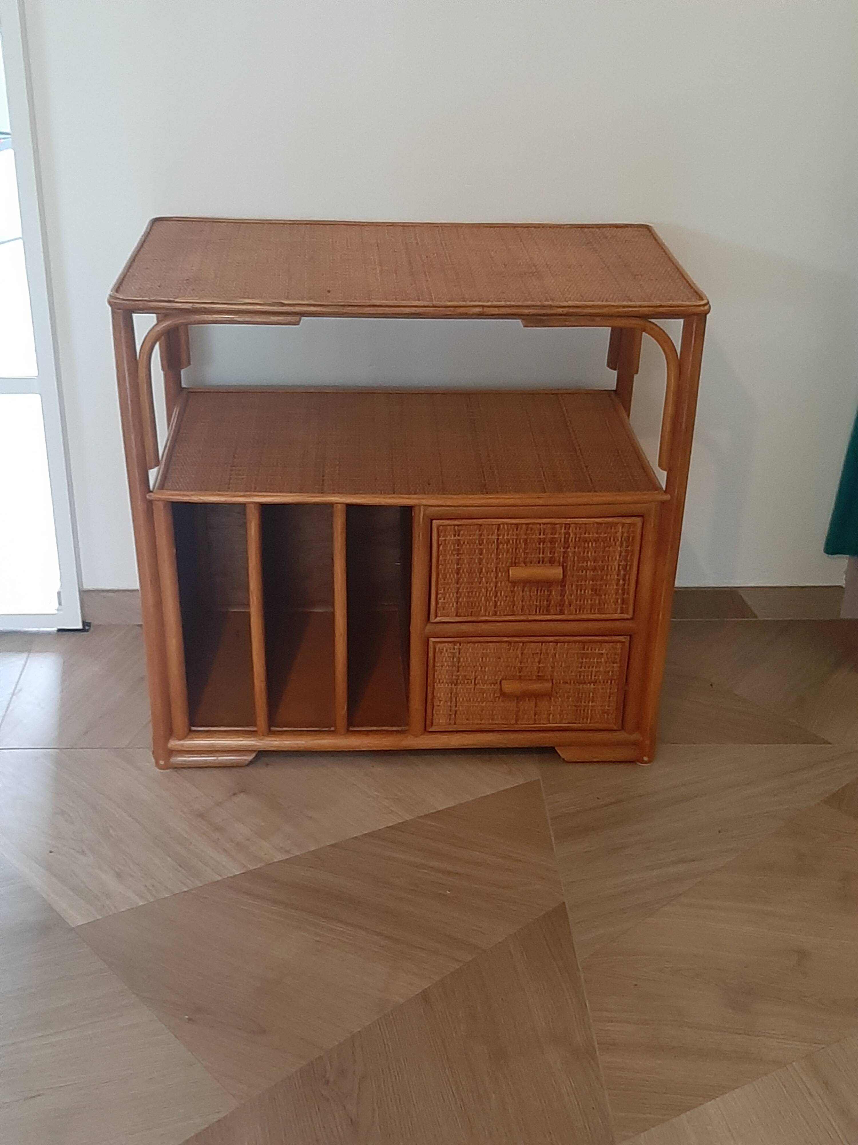 woven rattan chest of drawers - 2 drawers