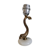 Pied de lampe poisson onyx et métal doré