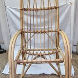 1960s rattan rocking chair