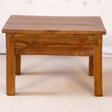 Natural Burmese teak side table