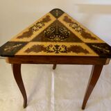 Side table in precious wood marquetry Italy 1950