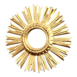 Golden wooden sun mirror "witch's eye"