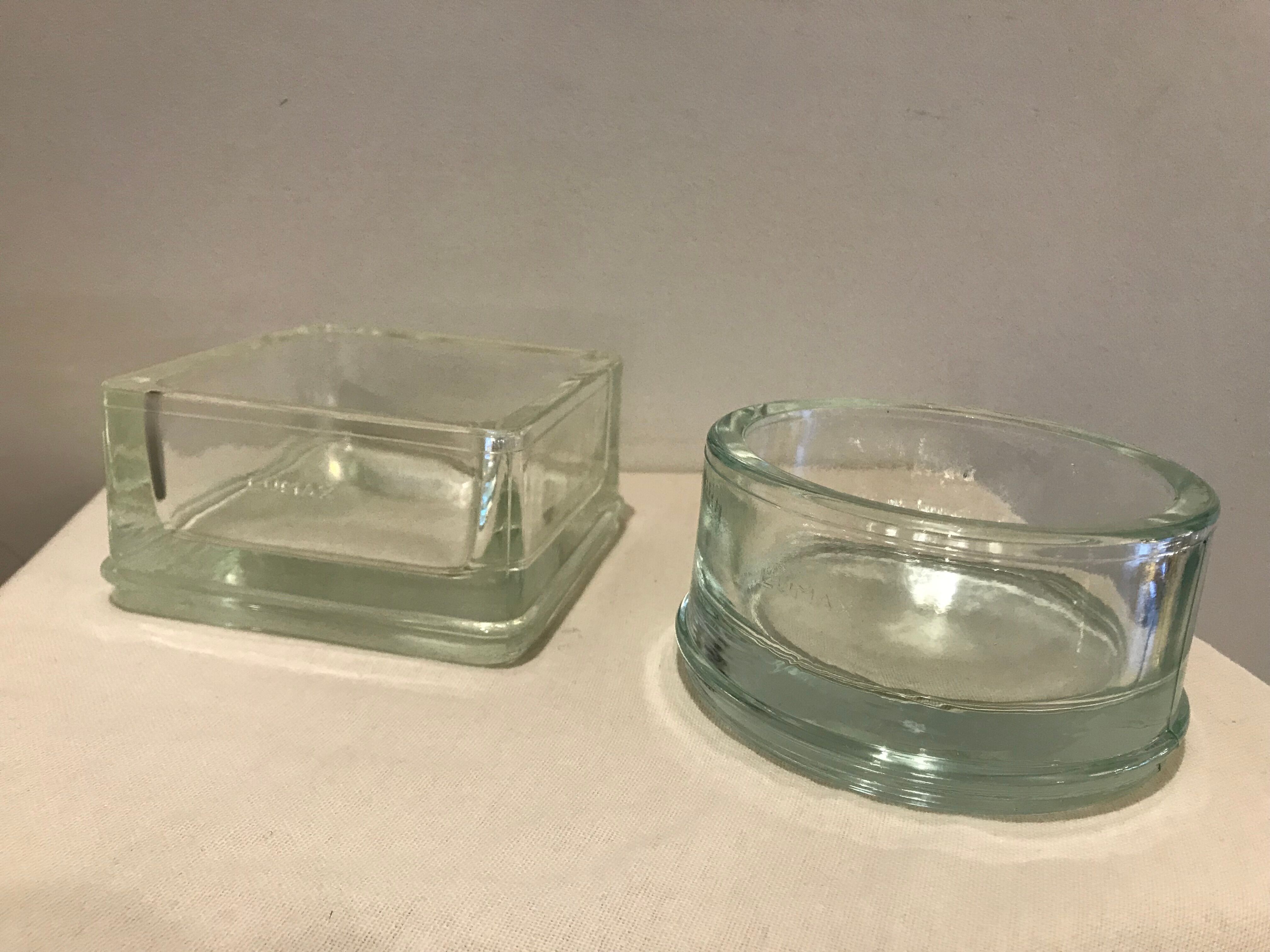 Lot of two glass-paved ashtrays Lumax 1950