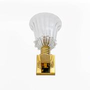 Attributed to Barovier & Toso Brass and Pulegoso Murano Glass Sconces, Pair