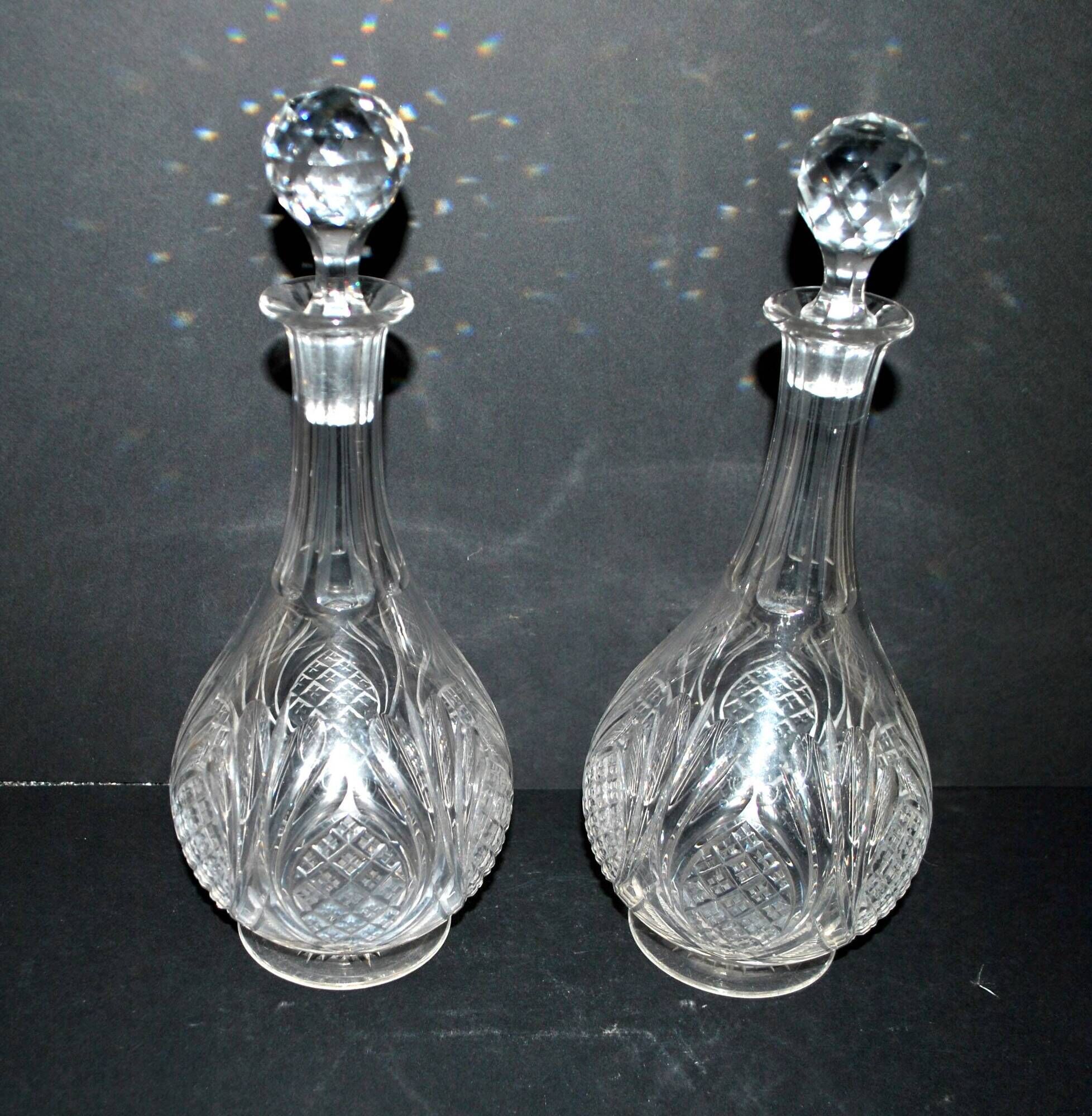 Baccarat set of 35 crystal glasses + 2 flower model carafes 9157 from 1907