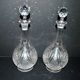 Baccarat set of 35 crystal glasses + 2 flower model carafes 9157 from 1907