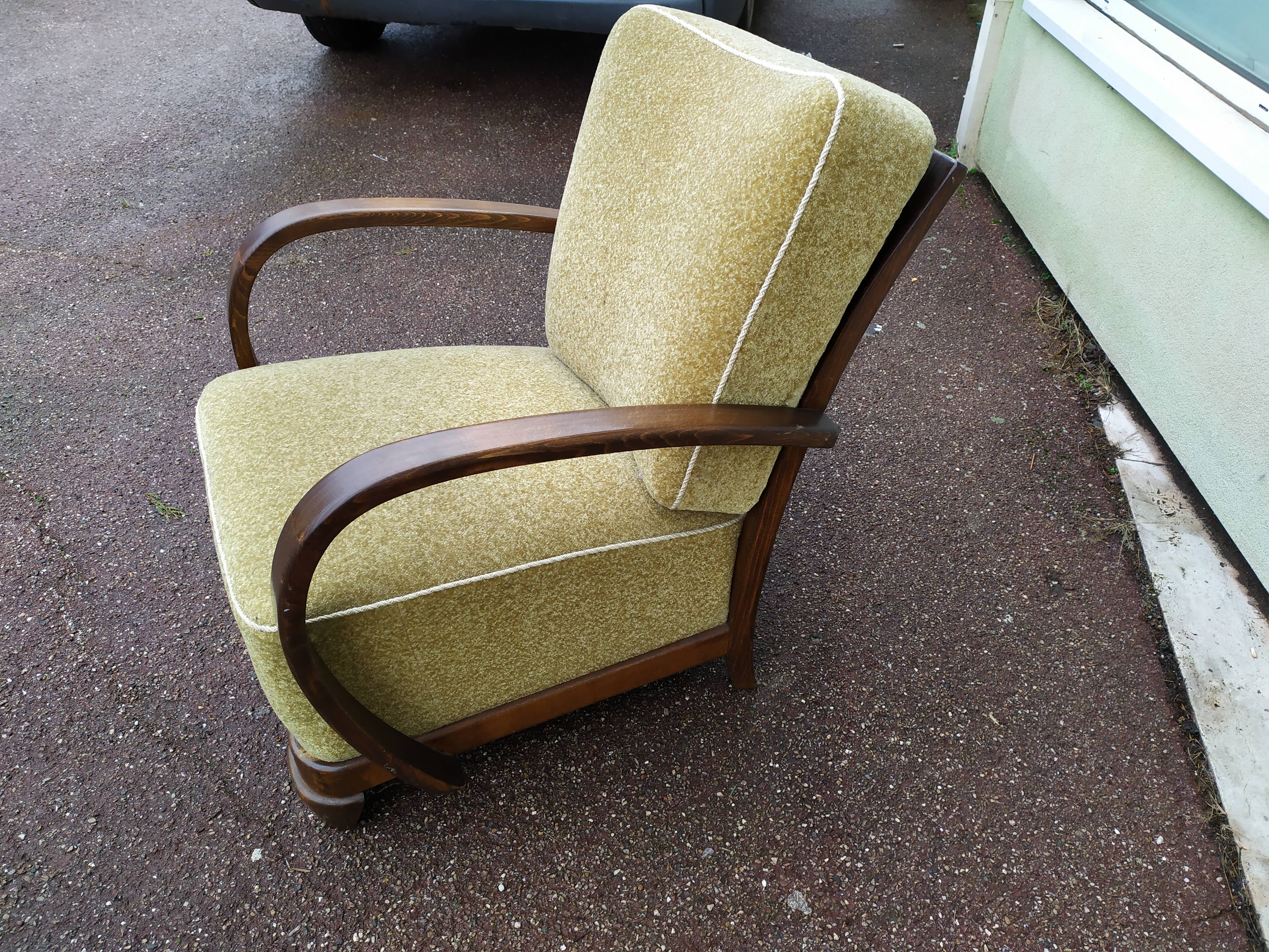 Cocktail Armchair - Esprit Club - Art Deco - Old