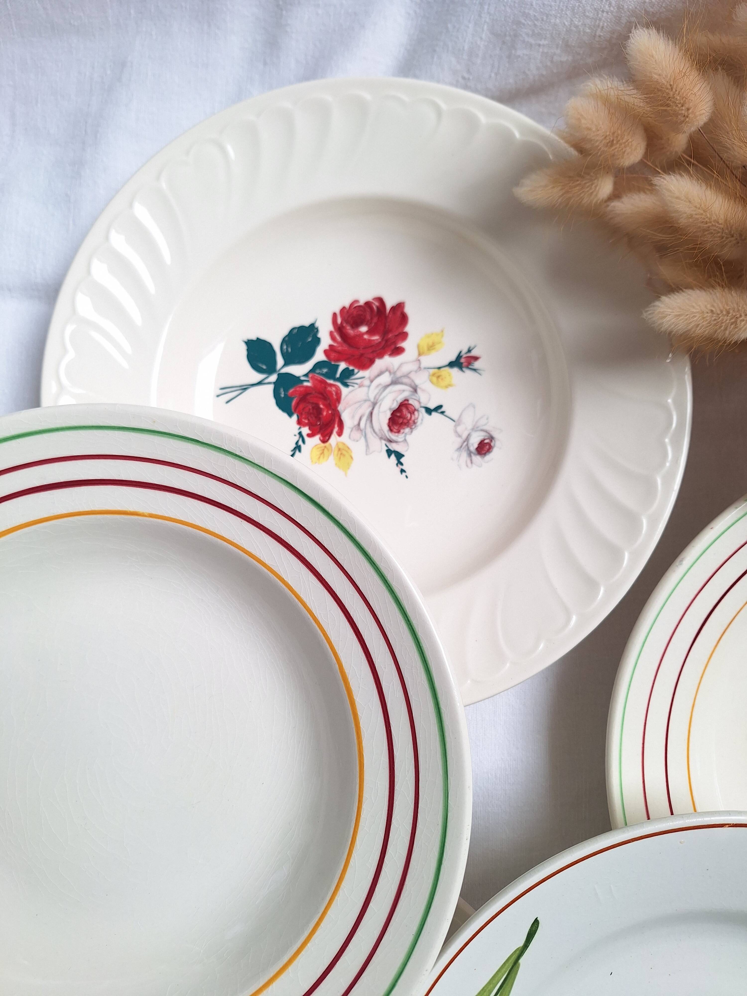 Vintage Gien and St Amand soup plates