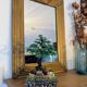 Golden Art Deco style mirror 54 x 72 cm – Geometric relief and elegance