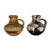 Ensemble de deux vases de lave grasse en poterie « Multi-Color » par Scheurich, Allemagne, années 1970