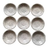 Assiettes creuses noires et blanches années 80