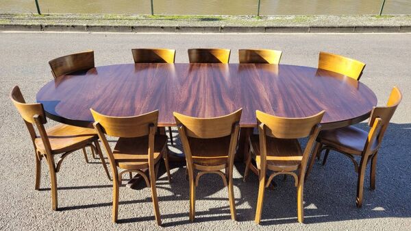 Série de 6 chaises de bistrot restaurant ancienne vintage- 1950s