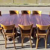 Series of 6 vintage old restaurant bistro chairs - 1950s