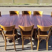 Series of 6 vintage old restaurant bistro chairs - 1950s