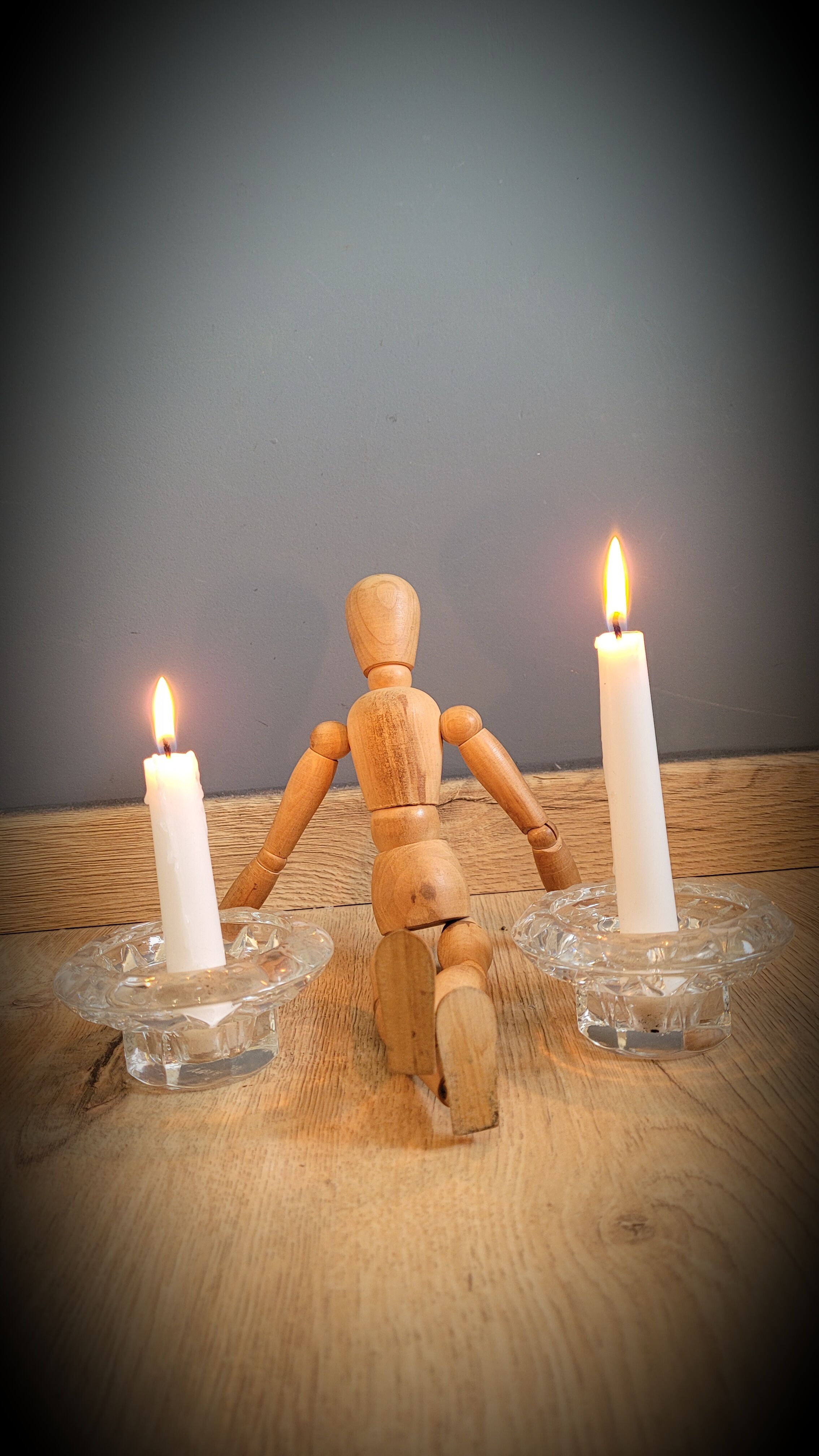 Duo candlesticks glass reims 2