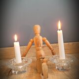 Duo candlesticks glass reims 2