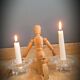 Duo candlesticks glass reims 2