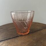 Set of 7 vintage pink Véréco Torsades glasses