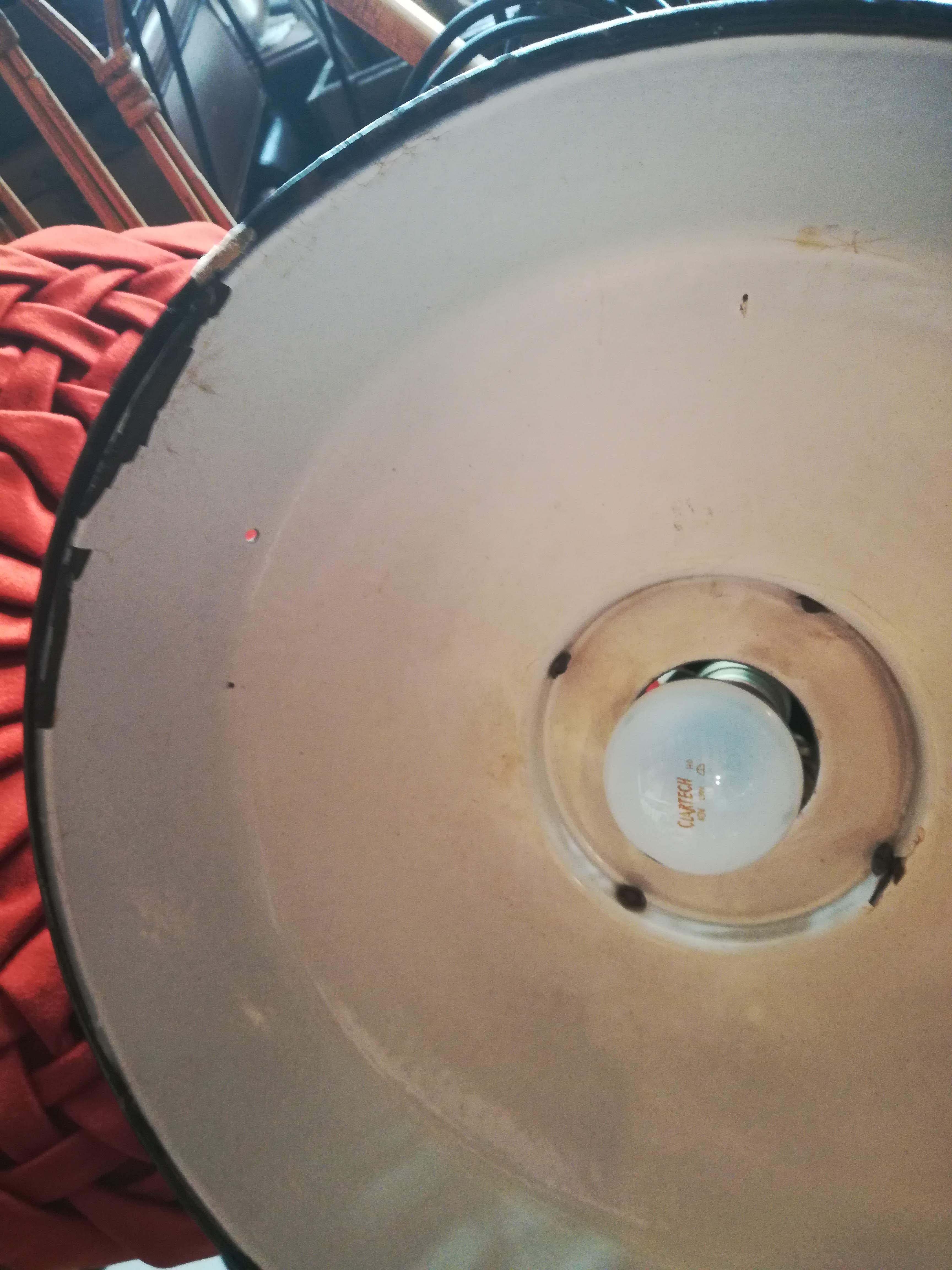 Suspension enamelled sheet metal industrial lamp workshop workshop blue midnight diameter 30 cm
