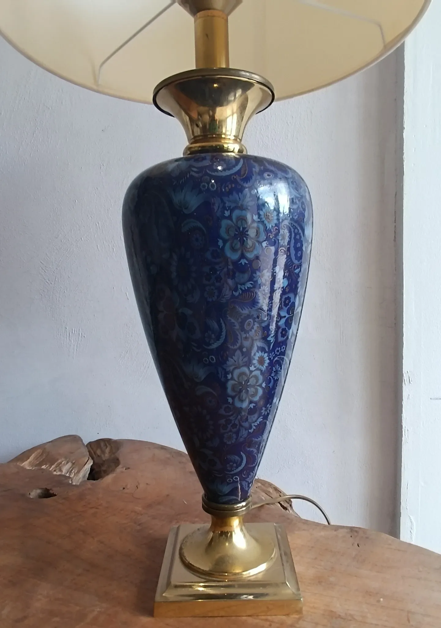 LE DAUPHIN lamp in vintage ceramic and brass