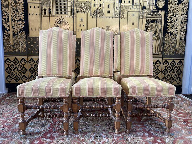 Set of 6 Louis XIII style chairs