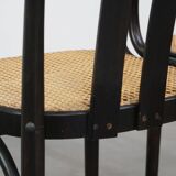 Set of 2 wooden dining chairs with woven seats