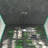 Cutlery set x8 Laure Japy silver metal and wood