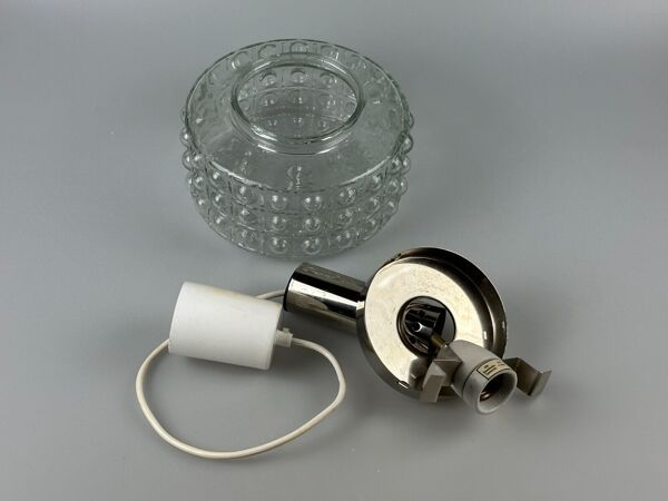 Suspension bulle chrome verre spage age