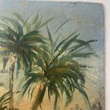 Old painting, orientalist landscape, signed, XX century