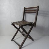 Ancienne chaise pliante en bois pour enfant